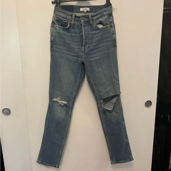 Re/Done Blue Distressed Women's Jeans - Picture 7 of 16